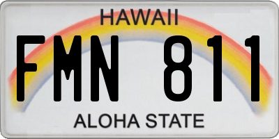 HI license plate FMN811