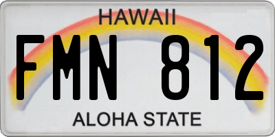 HI license plate FMN812