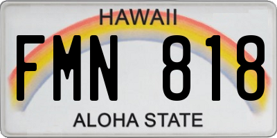 HI license plate FMN818