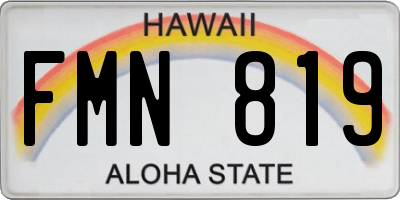 HI license plate FMN819