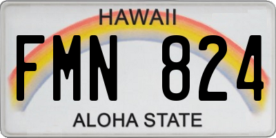 HI license plate FMN824