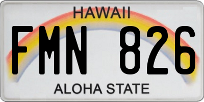 HI license plate FMN826