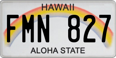 HI license plate FMN827