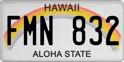 HI license plate FMN832