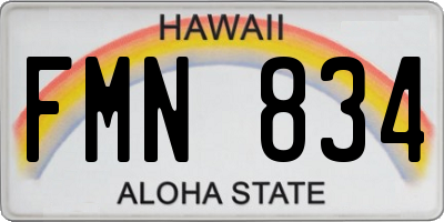 HI license plate FMN834