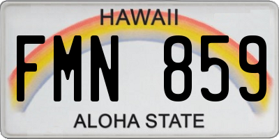 HI license plate FMN859