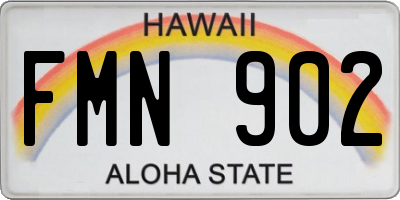 HI license plate FMN902