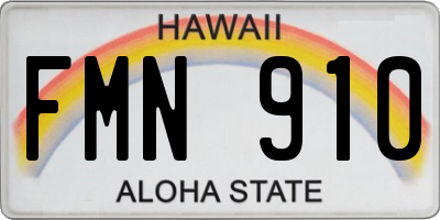 HI license plate FMN910