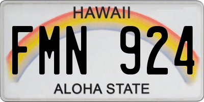 HI license plate FMN924