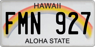 HI license plate FMN927