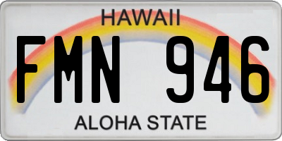 HI license plate FMN946