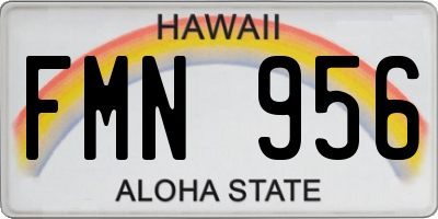HI license plate FMN956
