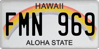 HI license plate FMN969
