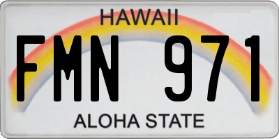 HI license plate FMN971