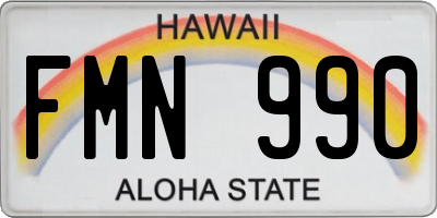 HI license plate FMN990