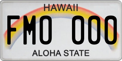 HI license plate FMO000