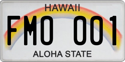 HI license plate FMO001