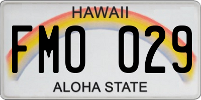 HI license plate FMO029