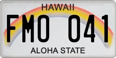HI license plate FMO041