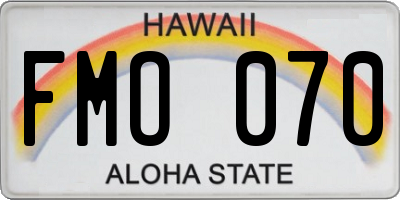 HI license plate FMO070