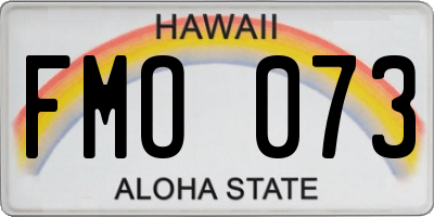 HI license plate FMO073