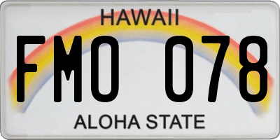 HI license plate FMO078