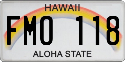 HI license plate FMO118