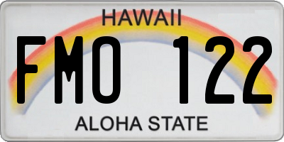 HI license plate FMO122