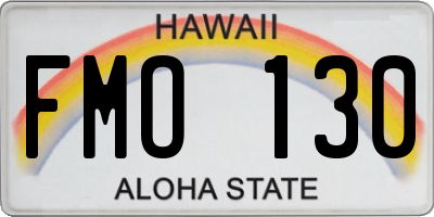 HI license plate FMO130