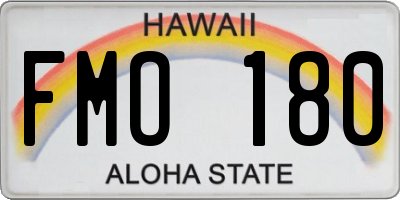 HI license plate FMO180
