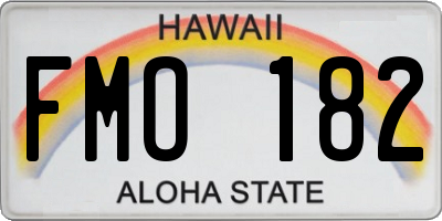 HI license plate FMO182