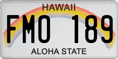 HI license plate FMO189