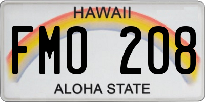 HI license plate FMO208