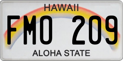 HI license plate FMO209