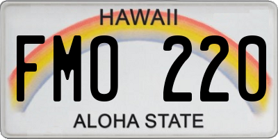 HI license plate FMO220