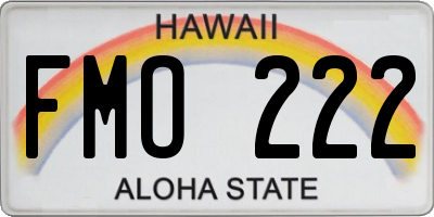 HI license plate FMO222