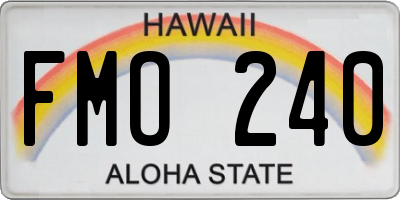 HI license plate FMO240