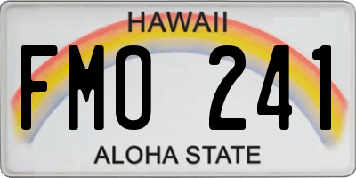 HI license plate FMO241