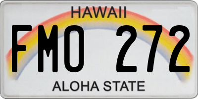 HI license plate FMO272
