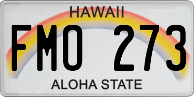 HI license plate FMO273