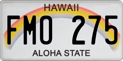 HI license plate FMO275