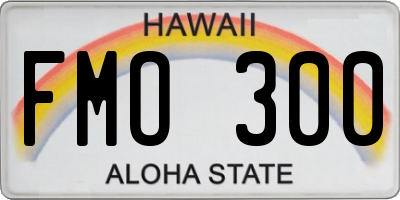 HI license plate FMO300