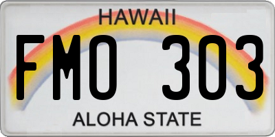 HI license plate FMO303