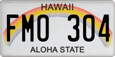 HI license plate FMO304