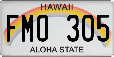HI license plate FMO305