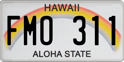 HI license plate FMO311