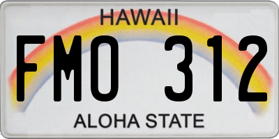 HI license plate FMO312
