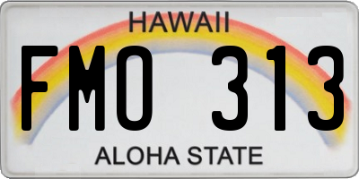 HI license plate FMO313