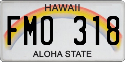 HI license plate FMO318