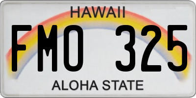 HI license plate FMO325